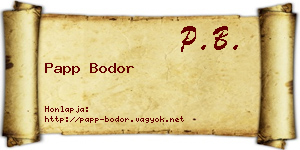 Papp Bodor névjegykártya